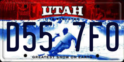 UT license plate D557FO