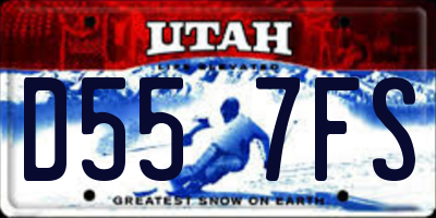 UT license plate D557FS