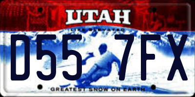 UT license plate D557FX