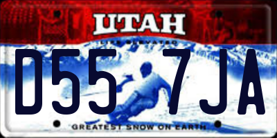 UT license plate D557JA