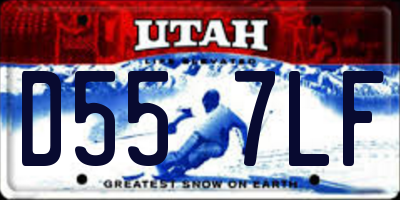 UT license plate D557LF