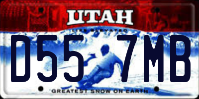 UT license plate D557MB