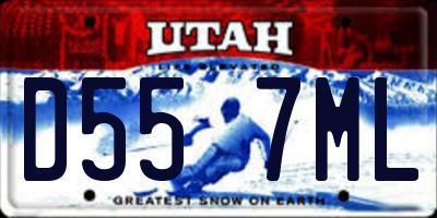 UT license plate D557ML