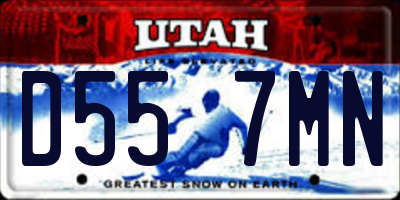 UT license plate D557MN