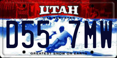 UT license plate D557MW
