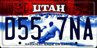 UT license plate D557NA