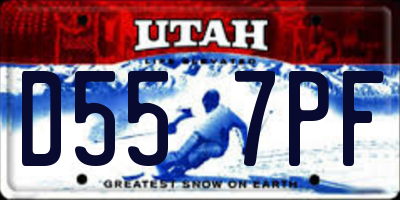 UT license plate D557PF