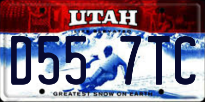 UT license plate D557TC