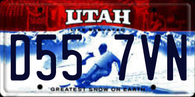 UT license plate D557VN