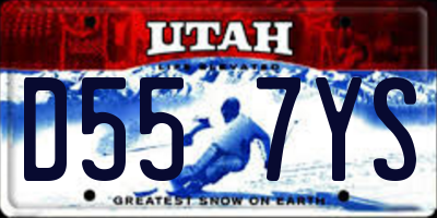 UT license plate D557YS