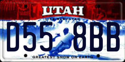 UT license plate D558BB
