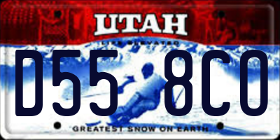 UT license plate D558CO