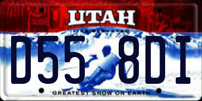 UT license plate D558DI