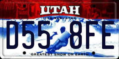 UT license plate D558FE