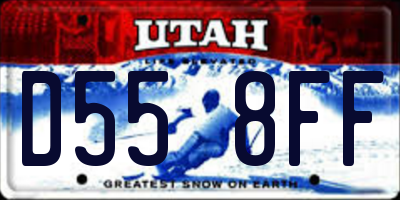 UT license plate D558FF
