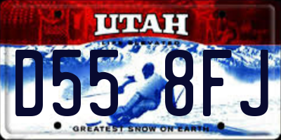 UT license plate D558FJ