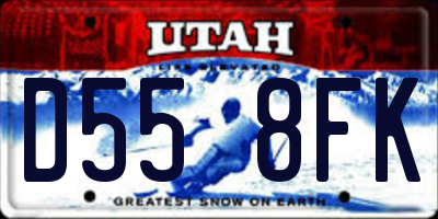 UT license plate D558FK
