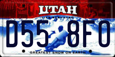 UT license plate D558FO