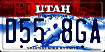 UT license plate D558GA