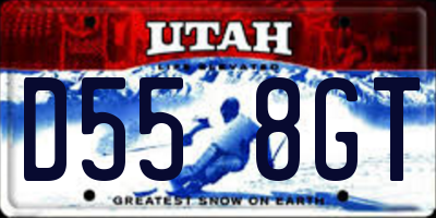 UT license plate D558GT