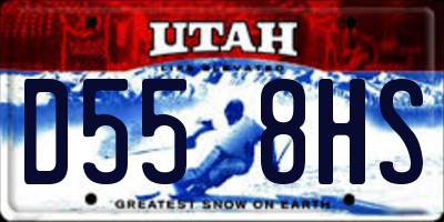 UT license plate D558HS