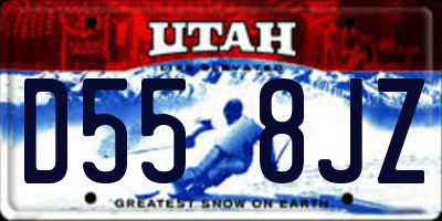UT license plate D558JZ