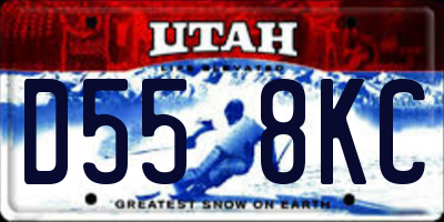 UT license plate D558KC