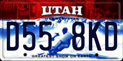 UT license plate D558KD