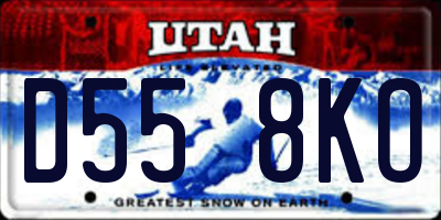 UT license plate D558KO
