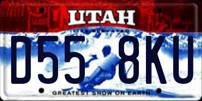 UT license plate D558KU