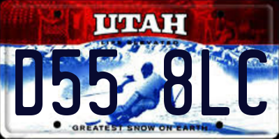 UT license plate D558LC