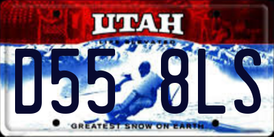 UT license plate D558LS