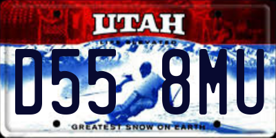UT license plate D558MU