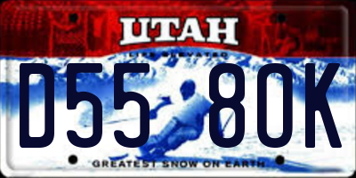 UT license plate D558OK