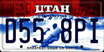 UT license plate D558PI
