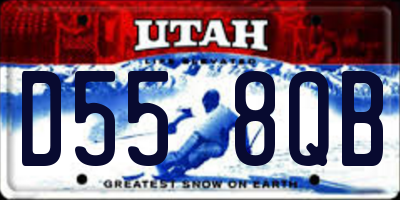 UT license plate D558QB