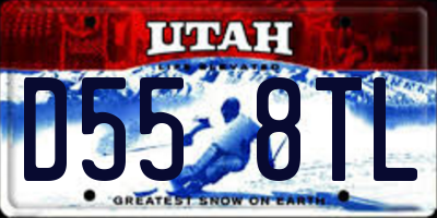 UT license plate D558TL