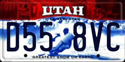 UT license plate D558VC