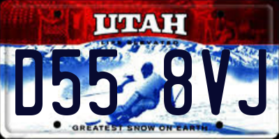 UT license plate D558VJ