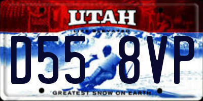 UT license plate D558VP