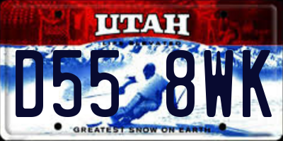 UT license plate D558WK