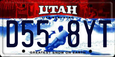 UT license plate D558YT