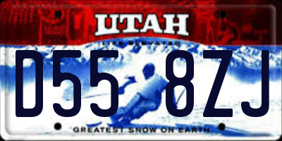 UT license plate D558ZJ