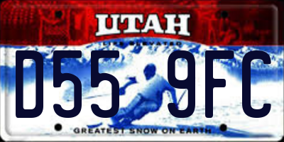UT license plate D559FC