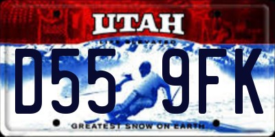 UT license plate D559FK