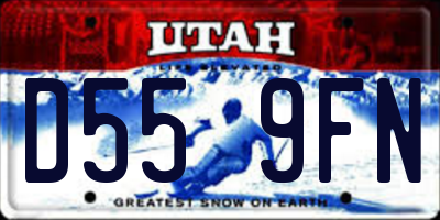UT license plate D559FN