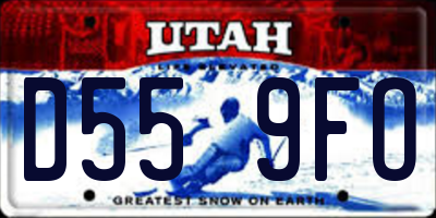 UT license plate D559FO