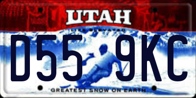 UT license plate D559KC