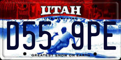 UT license plate D559PE