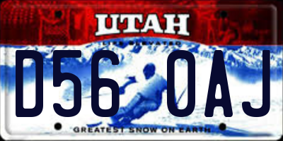 UT license plate D560AJ